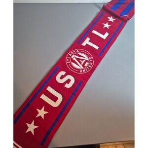 Atlanta United Soccer MLS USATL Knit Scarf 60" Red White Blue Acrylic